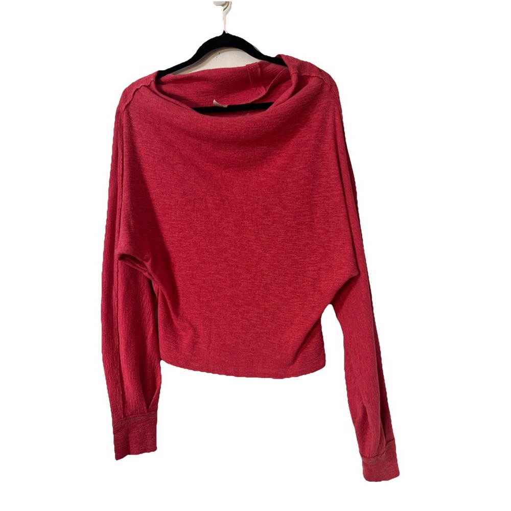 WE THE FREE Oversized Pink Cowl Neck Long Sleeve Sweater Size S‎